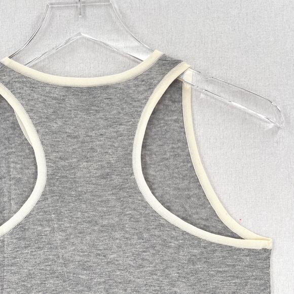 JAMES PERSE Cashmere Racerback Tank Top Womens Medium Heather Gray Cream Sweater - Picture 6 of 12